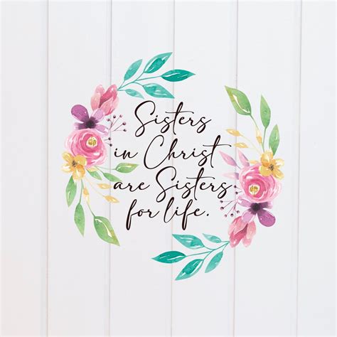 PNG File - Sisters in Christ Are Sisters for Life Wreath Floral ...