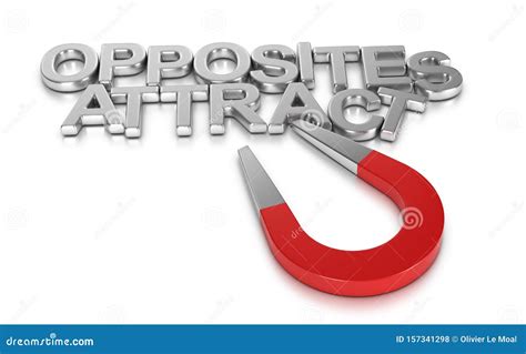 Opposites Attract. Relationship Concept Over White Background Stock ...