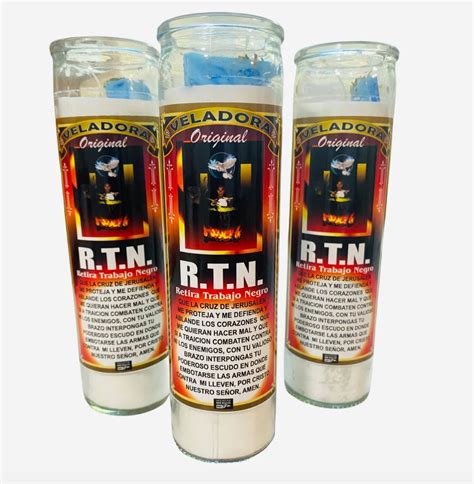 RTN Retira Trabajo Negro Veladora Preparada. Remove Black Magic Candle ...