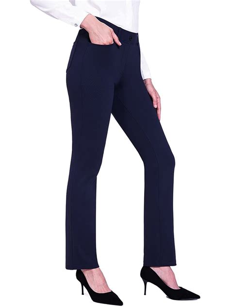 wybzd Women's Elastic Waist Work Pants, Business Dress Slacks with ...