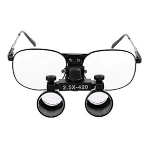 Loupes 2.5X 420mm Binocular Optical Glasses Metal Frame Magnifier ...