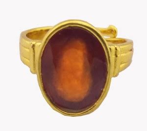 RS JEWELLERS Certified Gomed (GARNET) 5.25 ratti asthdhatu 18K Gold ...