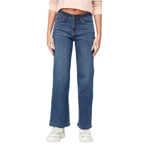 Buy XPOSE Women Blue Comfort Wide Leg High-Rise Light Fade Stretchable ...