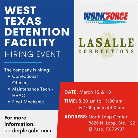 Workforce Solutions Borderplex on LinkedIn: West Texas Detention Facility is having a hiring ...