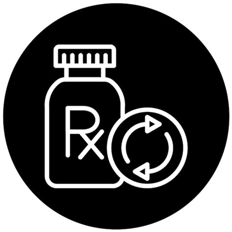 Refill prescriptions. Quickly refill medications in just a few steps. Refill. Aesthetic Vector Art