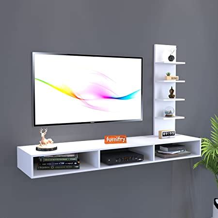 Furnifry Wooden TV Entertainment Unit/Wall Set Top Box Shelf Stand/TV ...