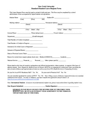 Fillable Online scps nyu Leave of Absence Form - NYU-SCPS - New York ...