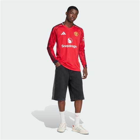 Clothing - Manchester United 25/26 Long Sleeve Home Jersey - Red ...