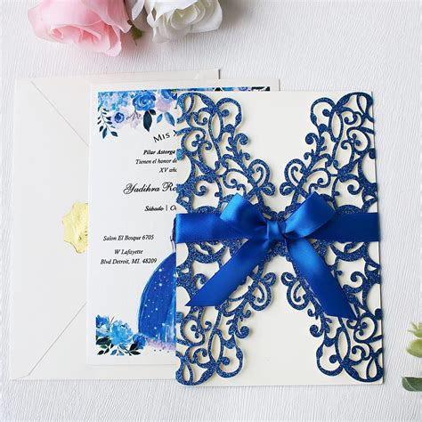 KUCHYNEE 50PCS 5.1x7.3 Inch Blank Royal Blue Glitter Laser India | Ubuy