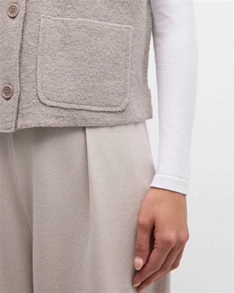 Eileen Fisher Lightweight Boiled Wool Vest | Neiman Marcus