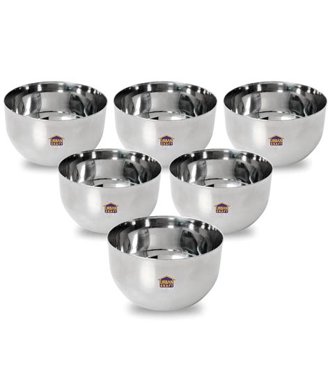 URBAN KRAFT Stainless Steel Bowls Set of 6 | Heavy Guage Apple Vati ...