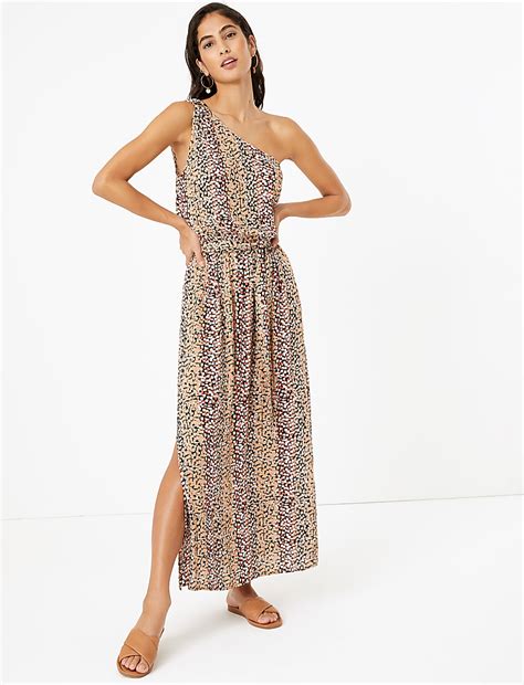 Buy Printed One Shoulder Maxi Beach Dress at Marks & Spencer