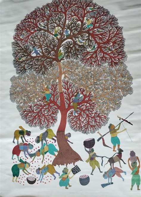 Gond Villagers Painting In Madhya Pradesh