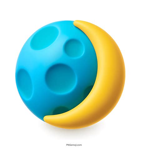 Waxing Crescent Emoji Multicolor 3D PNG, ClipArt Collection » Download ...