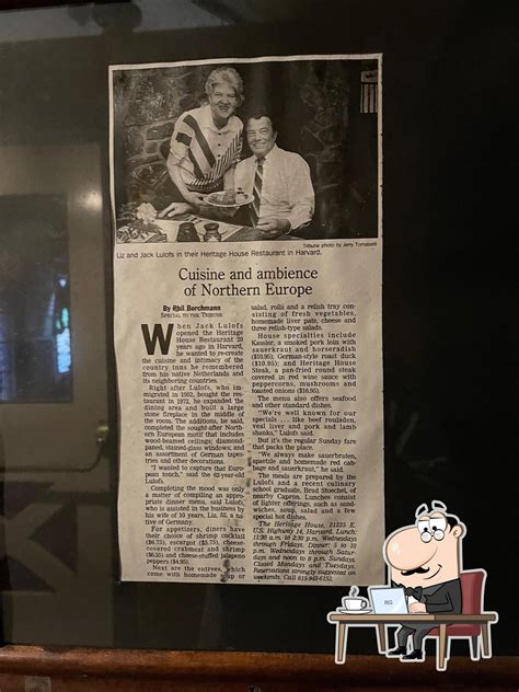 Heritage House, Harvard - Restaurant menu, prices and reviews