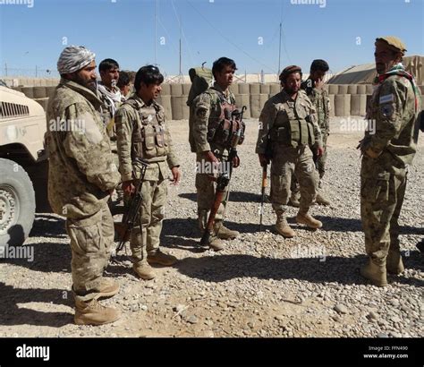 Helmand, Afghanistan. 16th Feb, 2016. Afghan security force members ...
