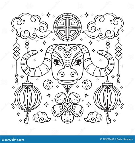 Chinese Happy New Year 2021. Year of the Bull Stock Illustration ...