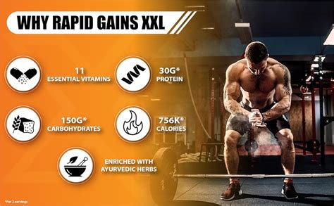 XLR8 Rapid Gains XXL High Protein and High Calorie Formula for Mass and ...