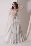 Buy White Organza, Crepe Sequins, Embellished Asymmetric Layered ...