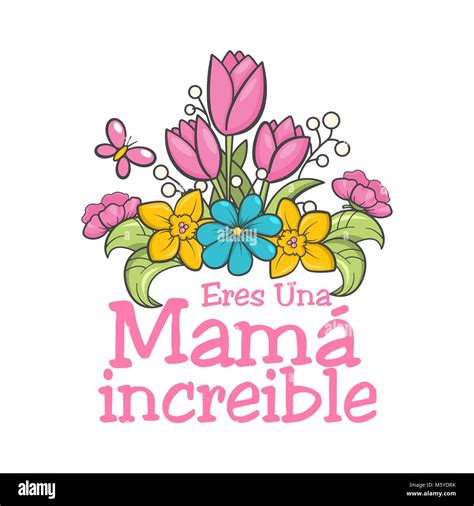Spanish mother day greeting Stock Vector Image & Art - Alamy