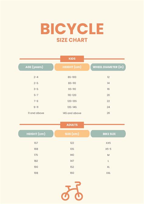 Bicycle Size Chart in PDF - Download | Template.net
