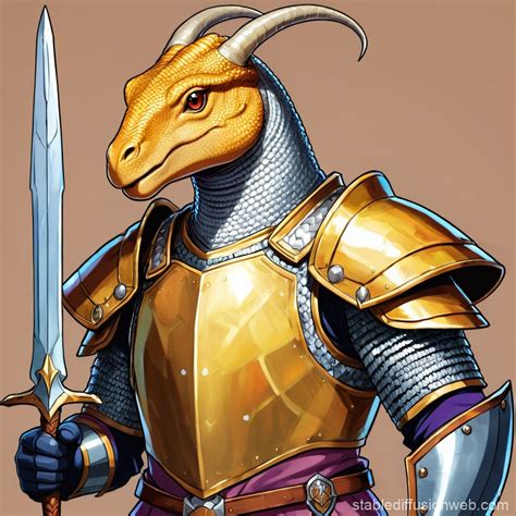 DnD Paladin Parasaurolophus Portrait | Stable Diffusion Online