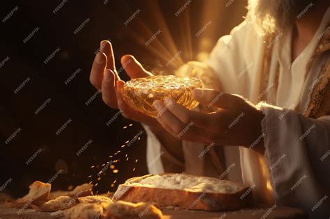 Premium Photo | Spiritual representation of Jesus breaking bread ...