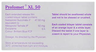 Prolomet Xl 50 Mg Tablet 15 - Uses, Side Effects, Dosage, Price | Truemeds