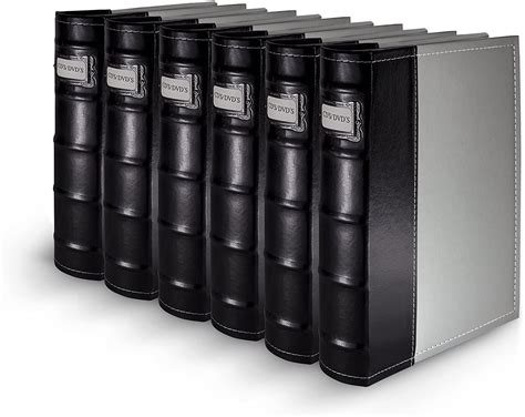Bellagio-Italia CD/DVD Storage Binder - Gray - Leather - 288-Disc Capacity - Storage Organizer ...