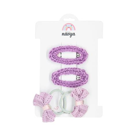 Purple Passion - Hair Clip & Rubber band Set - (2-7 years) for girls ...