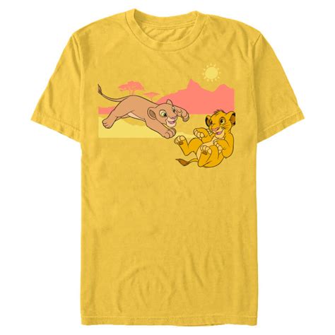 Disney The Lion King Young Simba Nala Playing - Short Sleeve Blended T ...