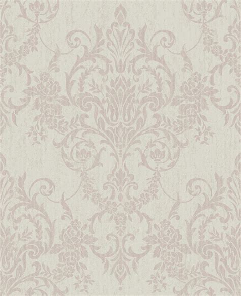 Papel De Parede Inglês - Bege Com Arabesco Cobre - 10Mx 52Cm ...