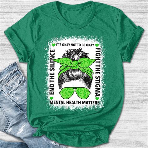 Mental Health Awareness Shirt/green Ribbon Shirt/in May We Wear Green ...