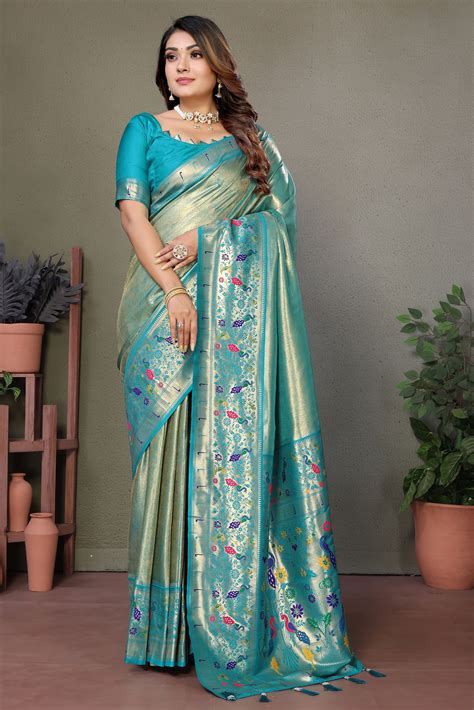 Buy Grey Woven Tissue Silk Saree zb134816 | Saree Buta