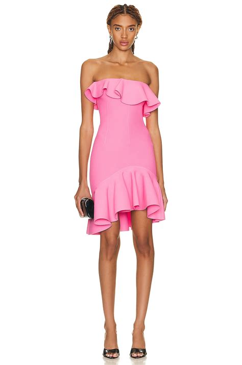 Alexander McQueen Ruffle Bust Dress in Pink | FWRD