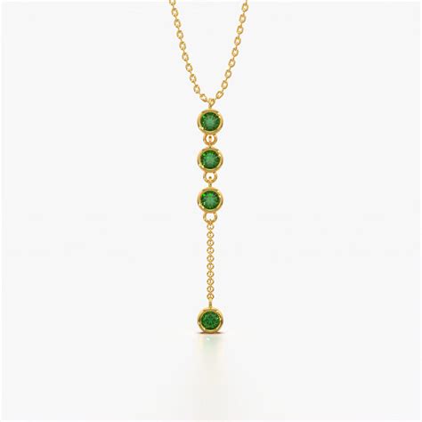 Elegant Emerald Green Drop Necklace in 18K Gold Vermeil | Kymee