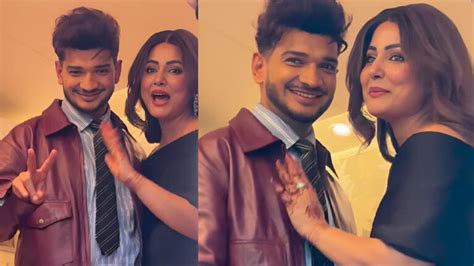 Newlyweds Hina Khan and Rocky Jaiswal Meet Munawar Faruqui – See the ...