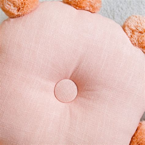 Light Peach Firm Sofa Cushion With Pom Poms 17x17 Inch Online - Premium ...