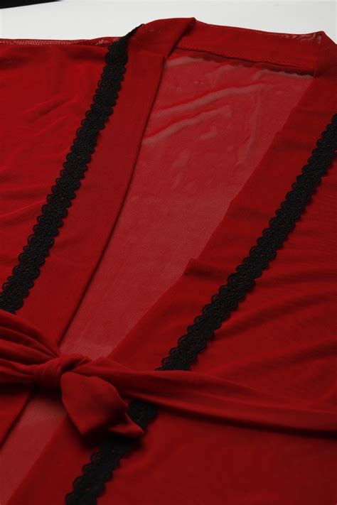 Maroon babydoll with Net/Lace – mslingies