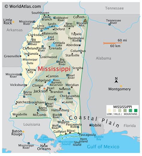 Cities In Mississippi In Alphabetical Order Mississippi Map, State Map