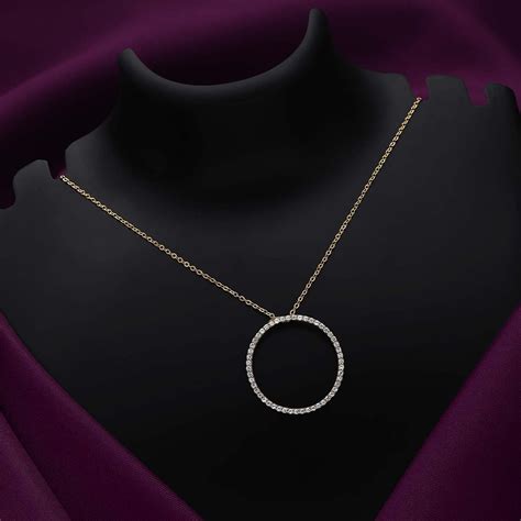 Rose Gold Plated CZ Round Silver Necklace