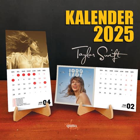 2025 Taylor Swift Calendar Aesthetic Sitting Calendar Desk Calendar ...