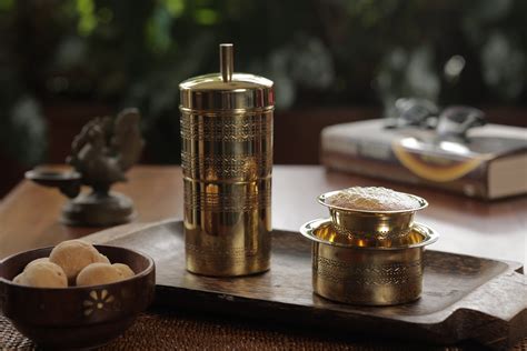 Glossy Etched Brass South Indian Filter – Sidapur