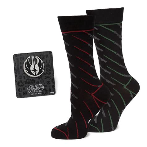 Jedi Crest and LIGHTSABER Battle Socks Gift Set for Adults – Star Wars ...