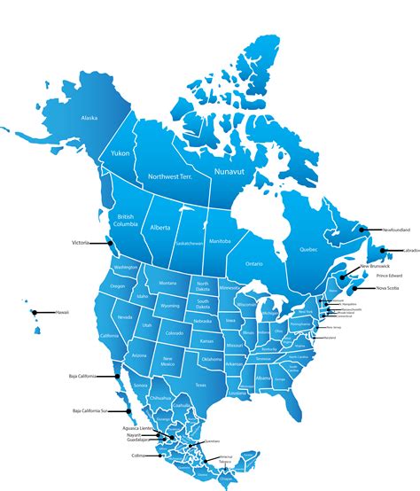 Map of North America – Maps of the USA, Canada and Mexico
