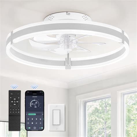 ZMISHIBO Ceiling Fans with Lights and Remote, 19.7'' Low Profile ...