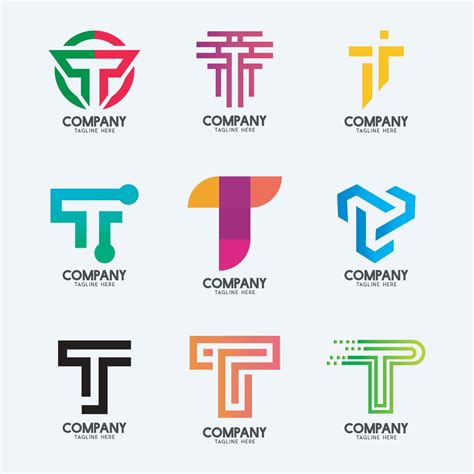Minimal Letter T Logo Design Collection