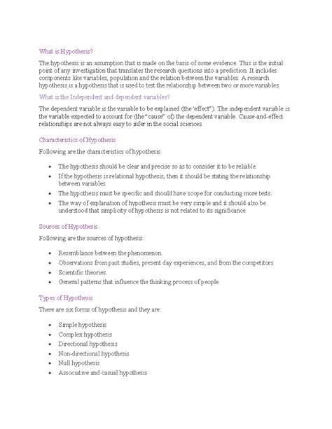 Hypothesis - grammer - What is Hypothesis? The hypothesis is an ...