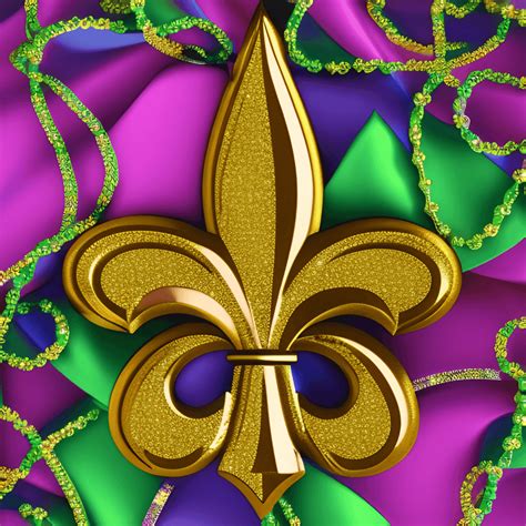 Glittery Fleur De Lis in Mardi Gras Colors 8k · Creative Fabrica