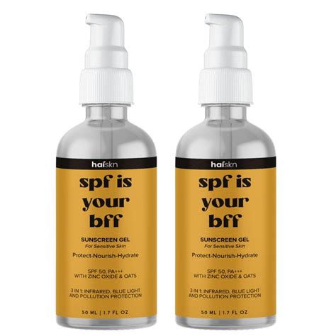 Haiskn Sunscreen Gel with SPF 50 PA+++ | Powerful Broad Spectrum with ...